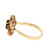 9ct Yellow Gold Deep Blue Sapphire Starburst Cocktail Ring - Mega Cash Sydney