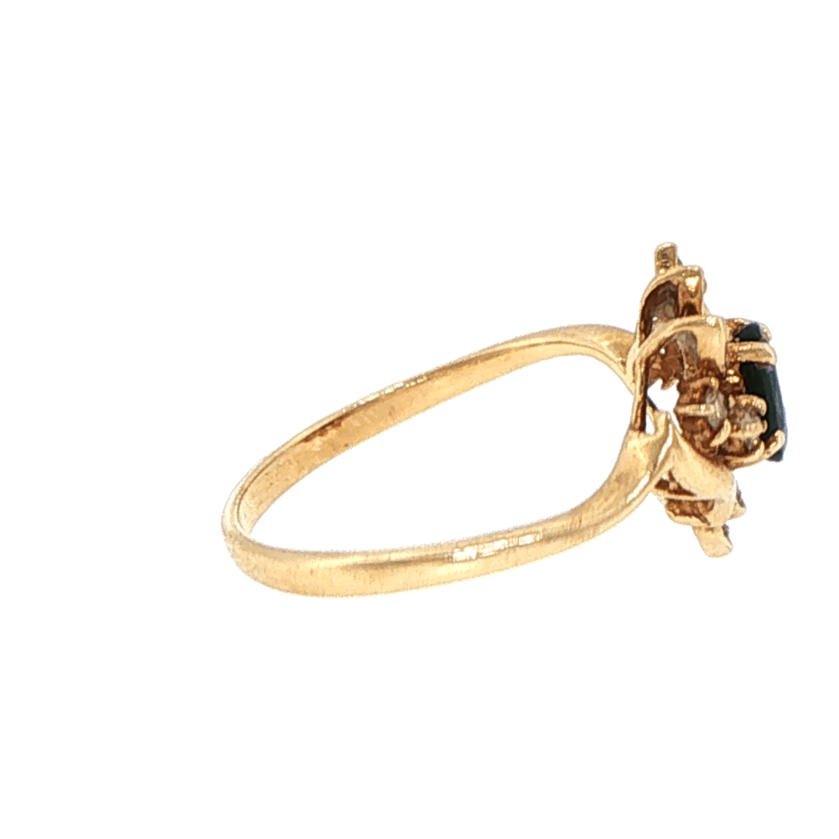 9ct Yellow Gold Deep Blue Sapphire Starburst Cocktail Ring - Mega Cash Sydney