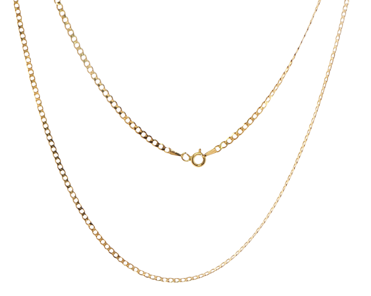 9ct Yellow Gold Delicate Flat Curb Chain Necklace - Mega Cash Sydney