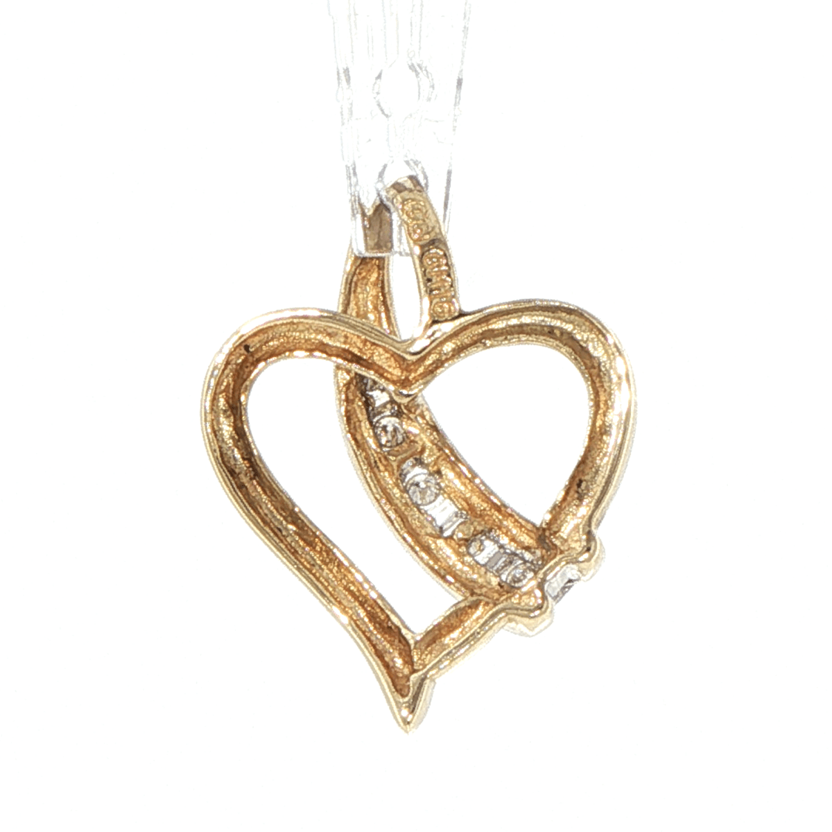 9ct Yellow Gold Diamond Accent Open Heart Pendant - Mega Cash Sydney