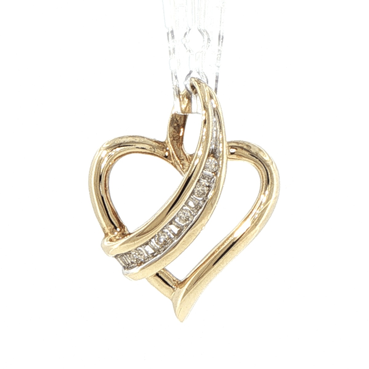 9ct Yellow Gold Diamond Accent Open Heart Pendant - Mega Cash Sydney