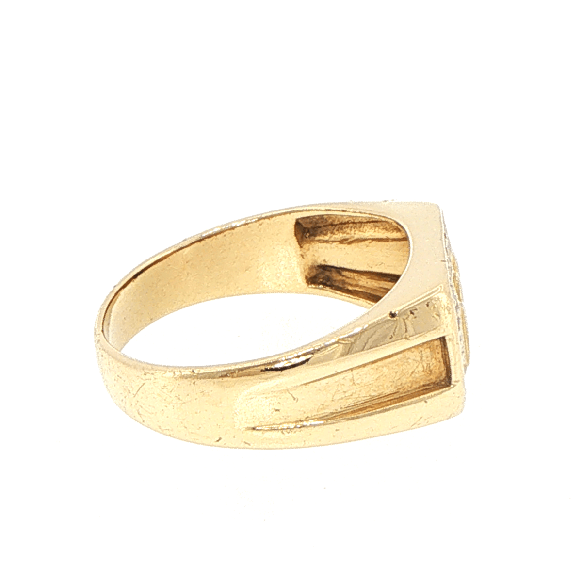 9ct Yellow Gold Diamond-Accented DAD Signet Ring - Mega Cash Sydney