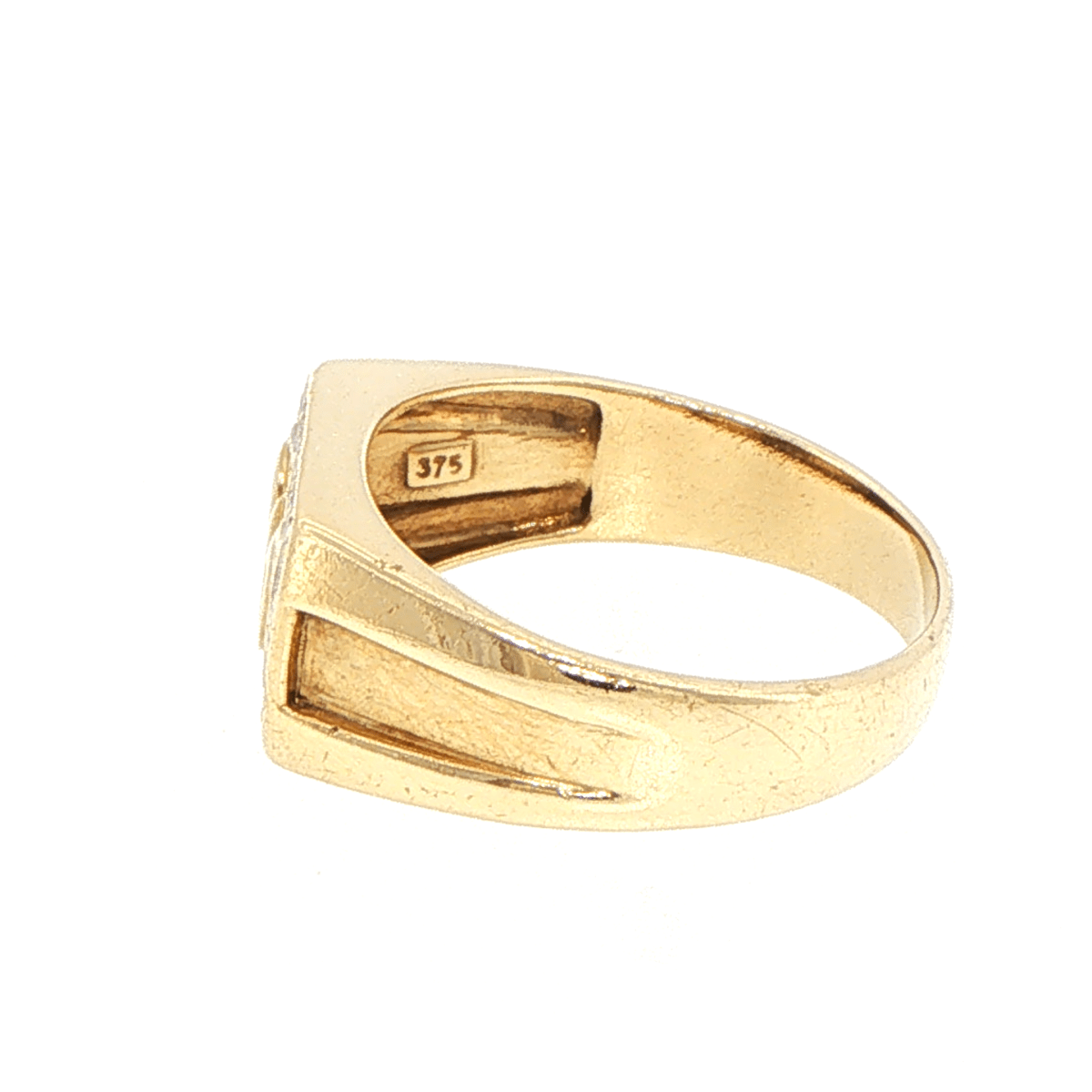 9ct Yellow Gold Diamond-Accented DAD Signet Ring - Mega Cash Sydney