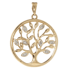 9ct Yellow Gold Diamond Accented Tree of Life Pendant - Mega Cash Sydney