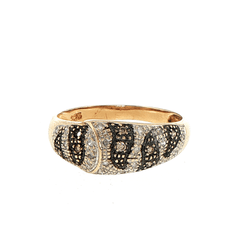 9ct Yellow Gold Diamond Animal Print Wrap Band Ring - Mega Cash Sydney