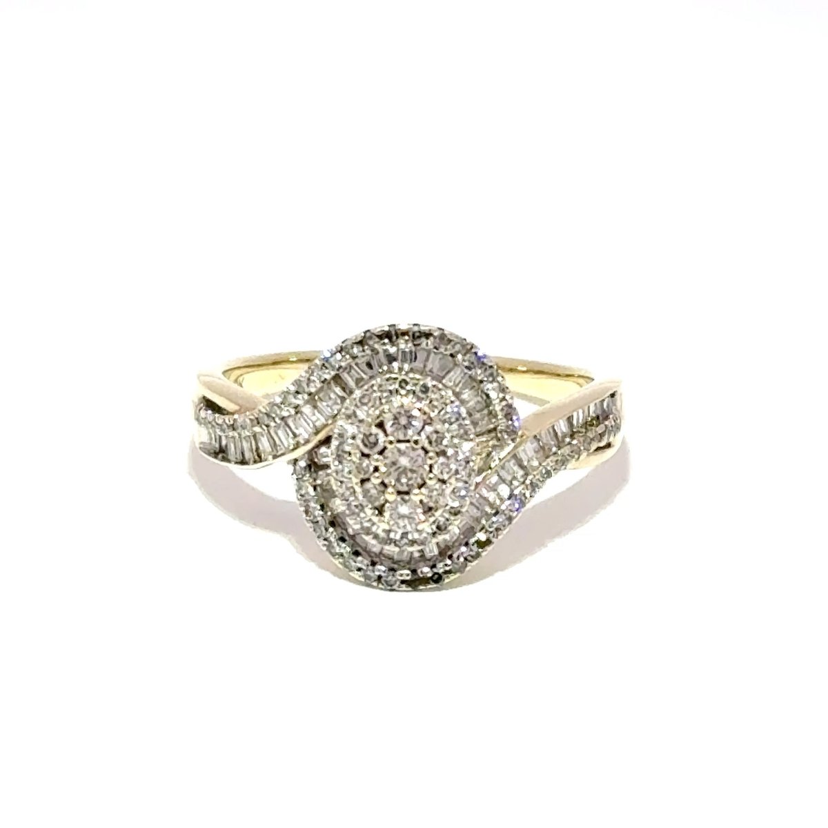 9ct Yellow Gold Diamond Bypass Cocktail Ring - Mega Cash Sydney