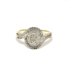 9ct Yellow Gold Diamond Bypass Cocktail Ring - Mega Cash Sydney