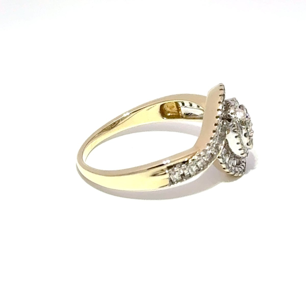9ct Yellow Gold Diamond Bypass Cocktail Ring - Mega Cash Sydney