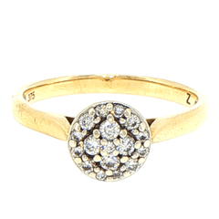 9ct Yellow Gold Diamond Circular Cluster Ring - Mega Cash Sydney