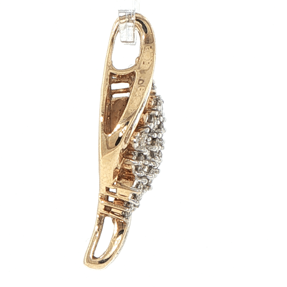 9ct Yellow Gold Diamond Cluster and Baguette Swirl Pendant - Mega Cash Sydney