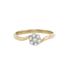 9ct Yellow Gold Diamond Cluster Bypass Ring - Mega Cash Sydney