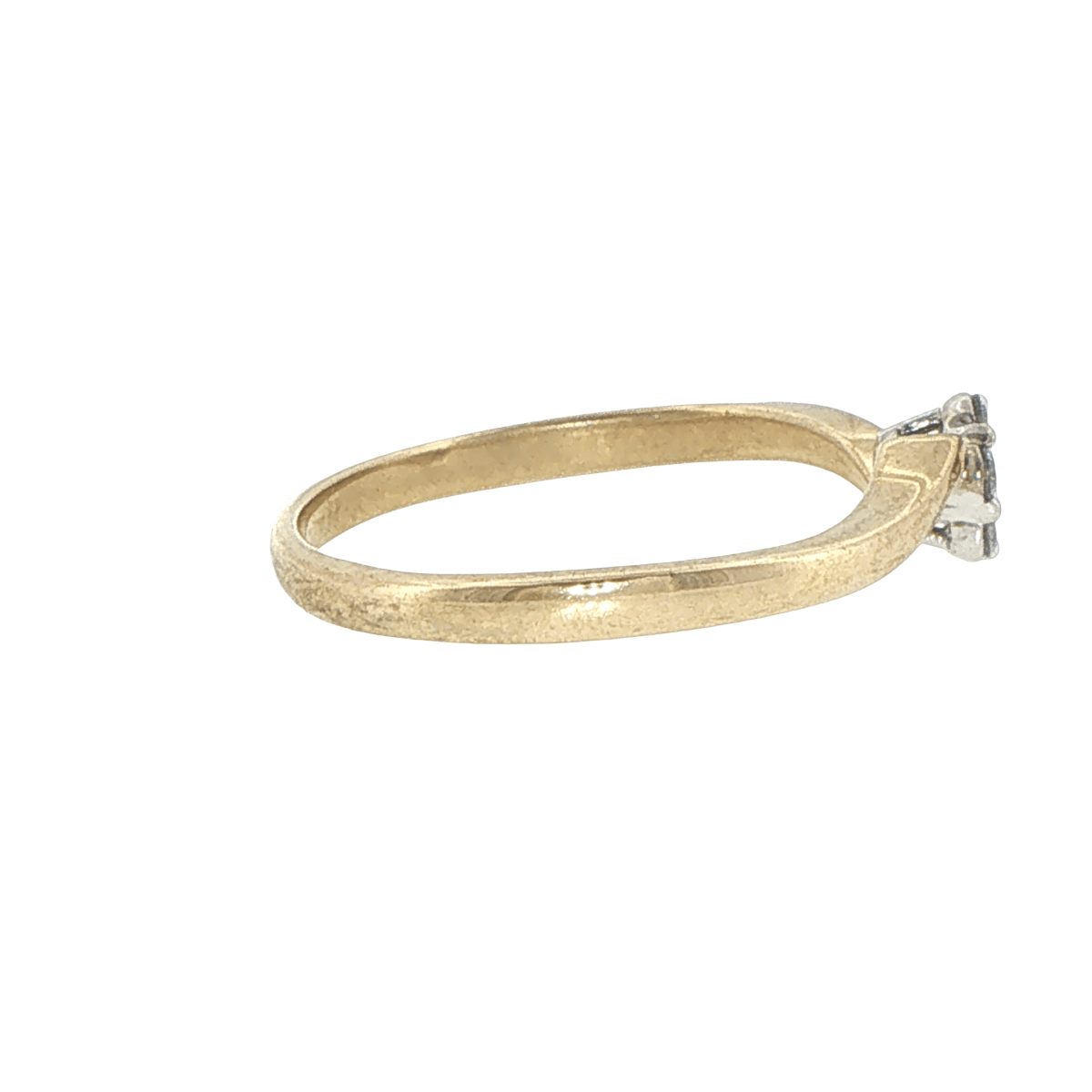 9ct Yellow Gold Diamond Cluster Bypass Ring - Mega Cash Sydney