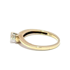 9ct Yellow Gold Diamond Cluster Bypass Ring - Mega Cash Sydney
