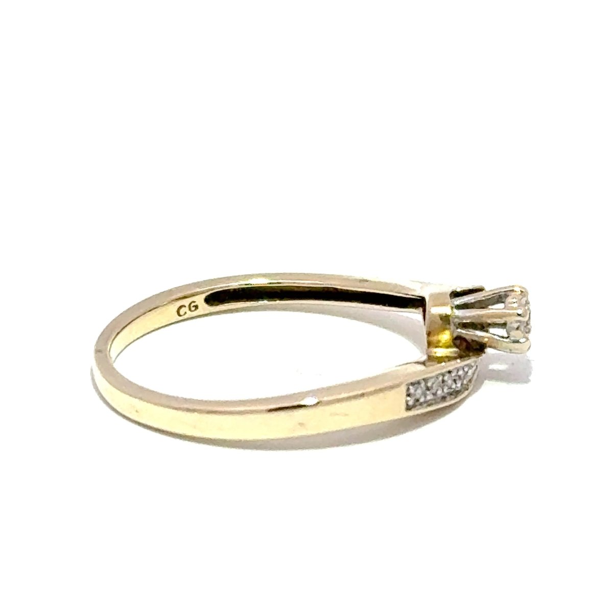 9ct Yellow Gold Diamond Cluster Bypass Ring - Mega Cash Sydney