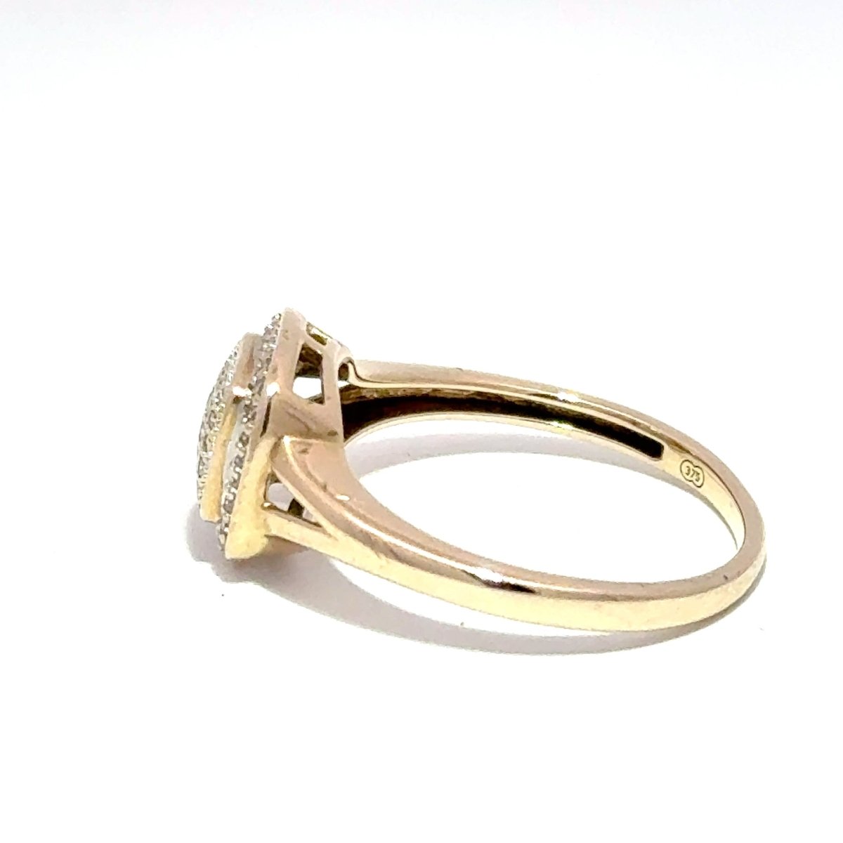 9ct Yellow Gold Diamond Cluster Halo Ring - Mega Cash Sydney