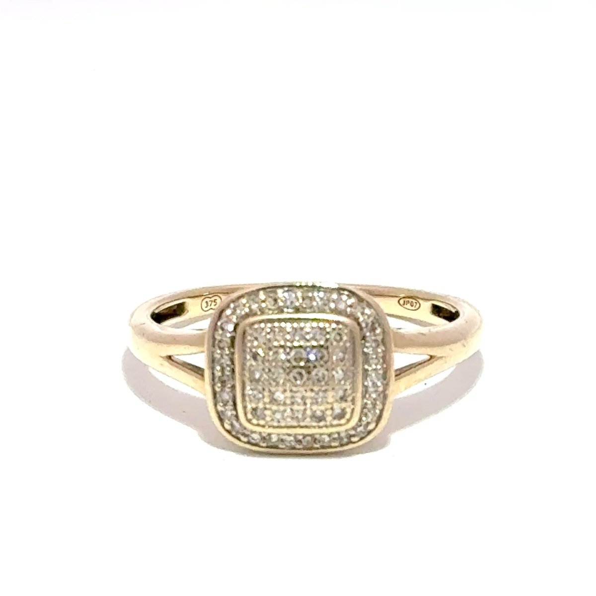9ct Yellow Gold Diamond Cluster Halo Ring - Mega Cash Sydney