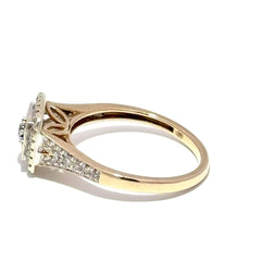 9ct Yellow Gold Diamond Cluster Halo Ring - Mega Cash Sydney