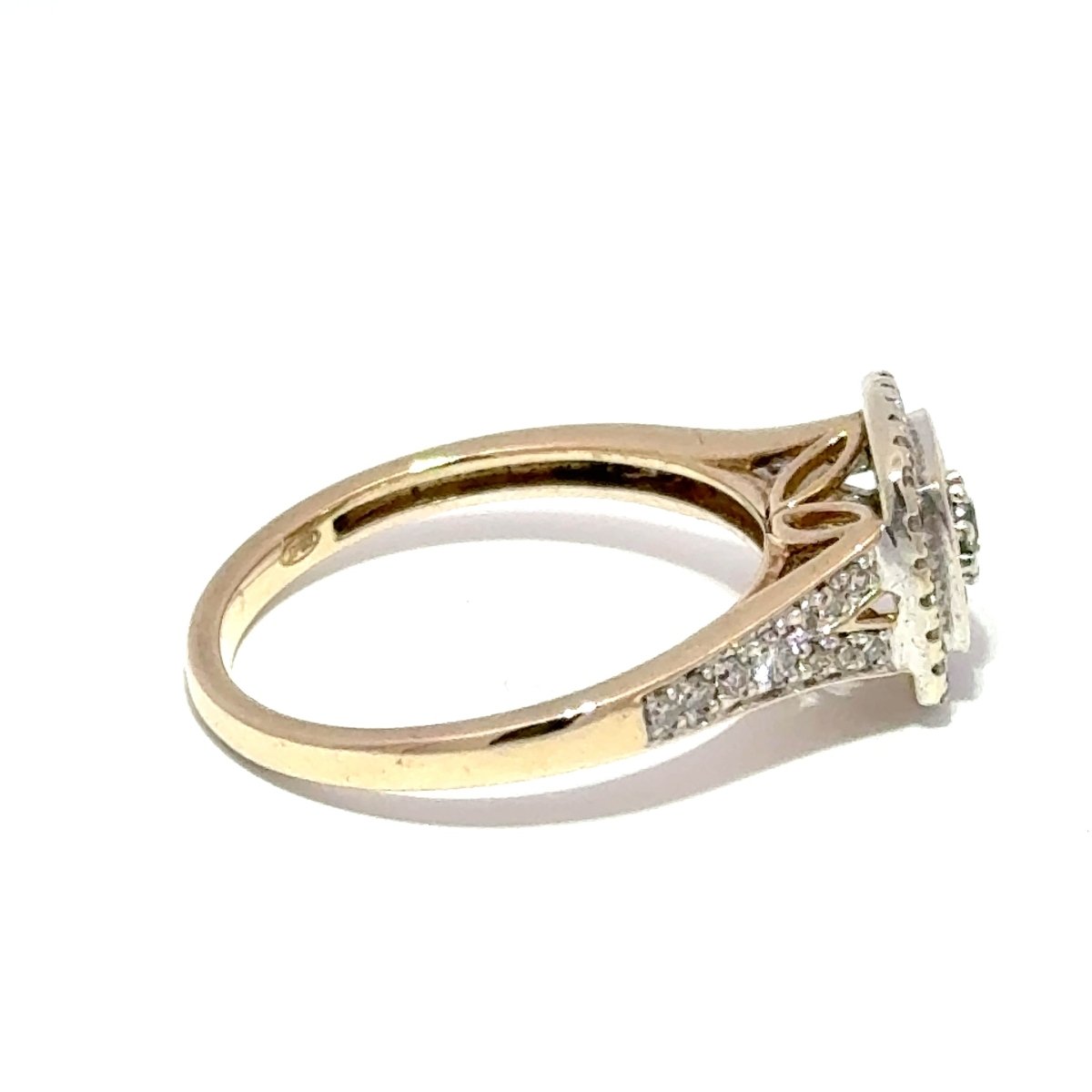 9ct Yellow Gold Diamond Cluster Halo Ring - Mega Cash Sydney