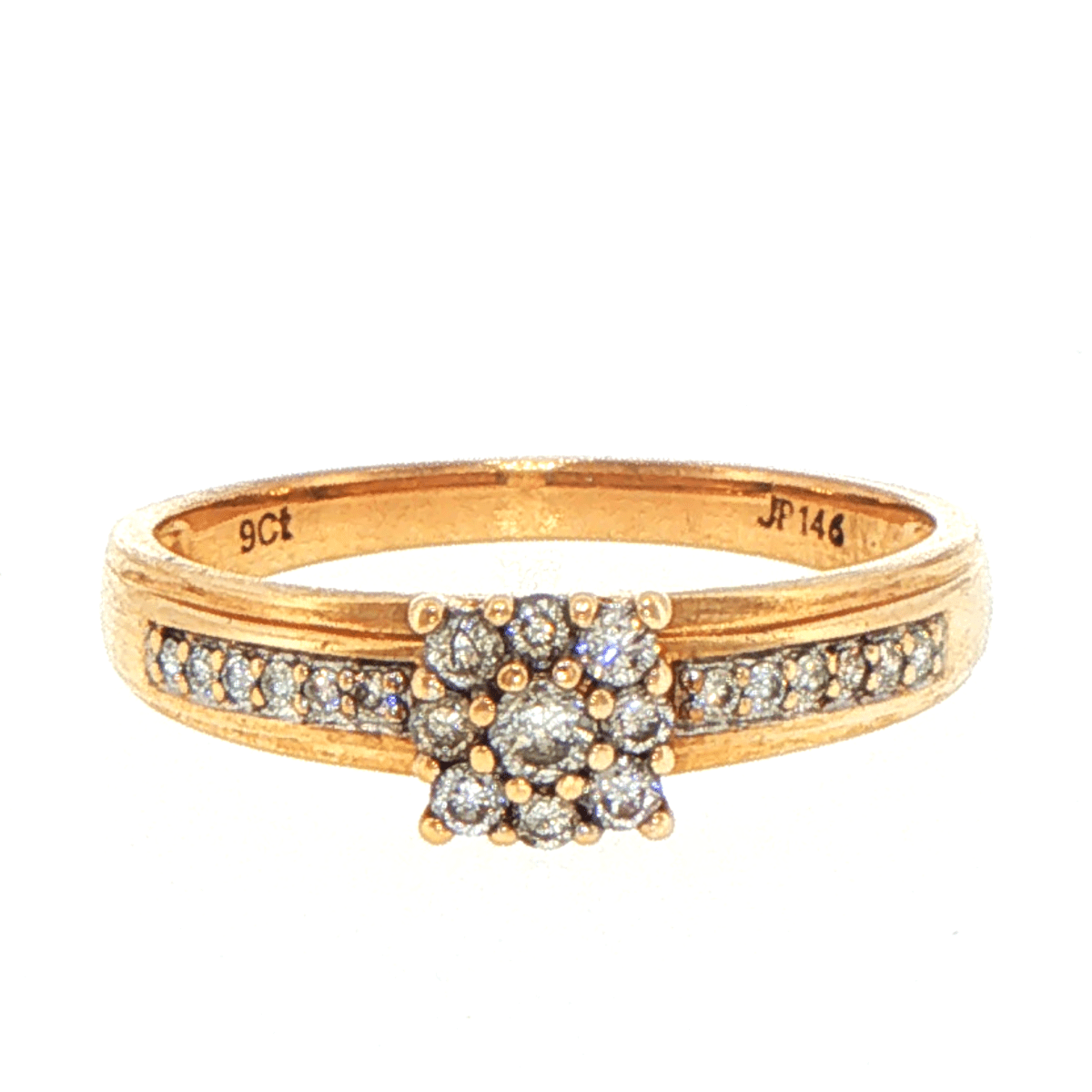 9ct Yellow Gold Diamond Cluster Multi-Stone Ring - Mega Cash Sydney