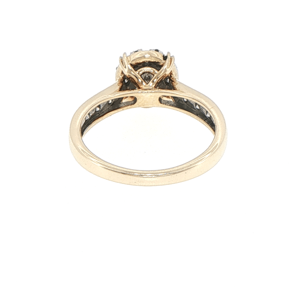 9ct Yellow Gold Diamond Cluster Ring with Channel Set Band - Mega Cash Sydney