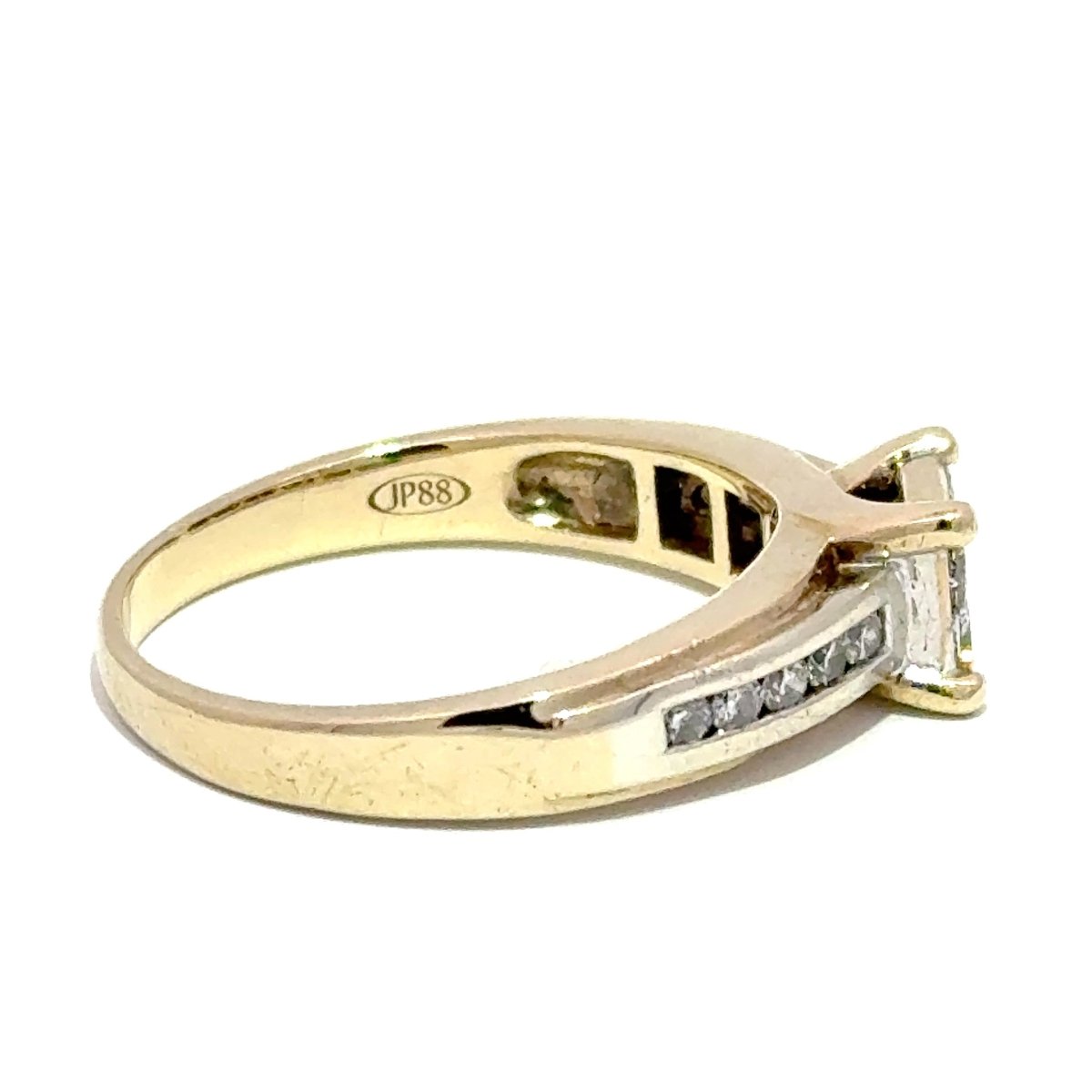 9ct Yellow Gold Diamond Cluster Ring with Channel Set Band - Mega Cash Sydney