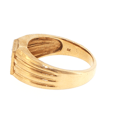 9ct Yellow Gold Diamond Cluster Signet Ring - Mega Cash Sydney