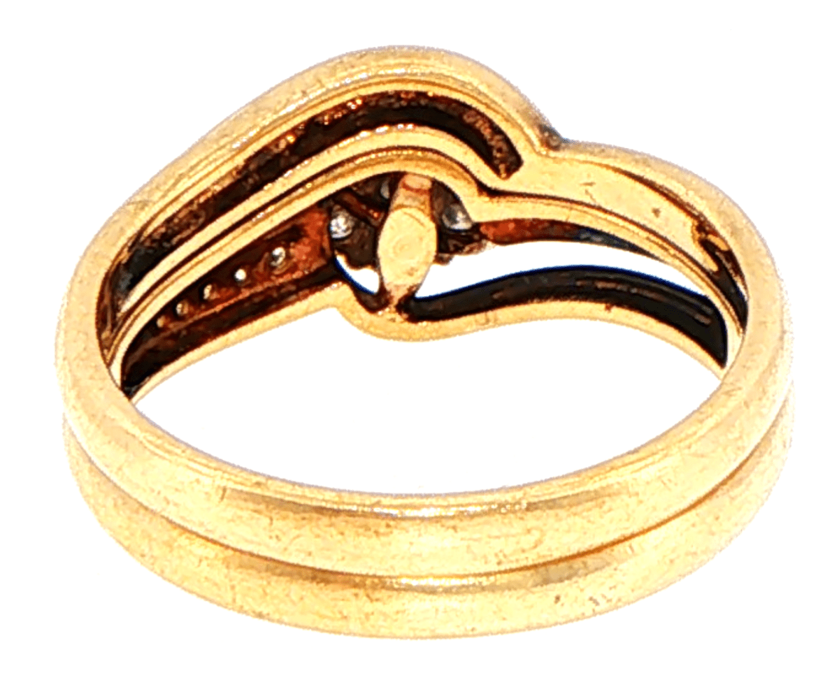 9ct Yellow Gold Diamond Cluster Wedding Ring Set - Mega Cash Sydney
