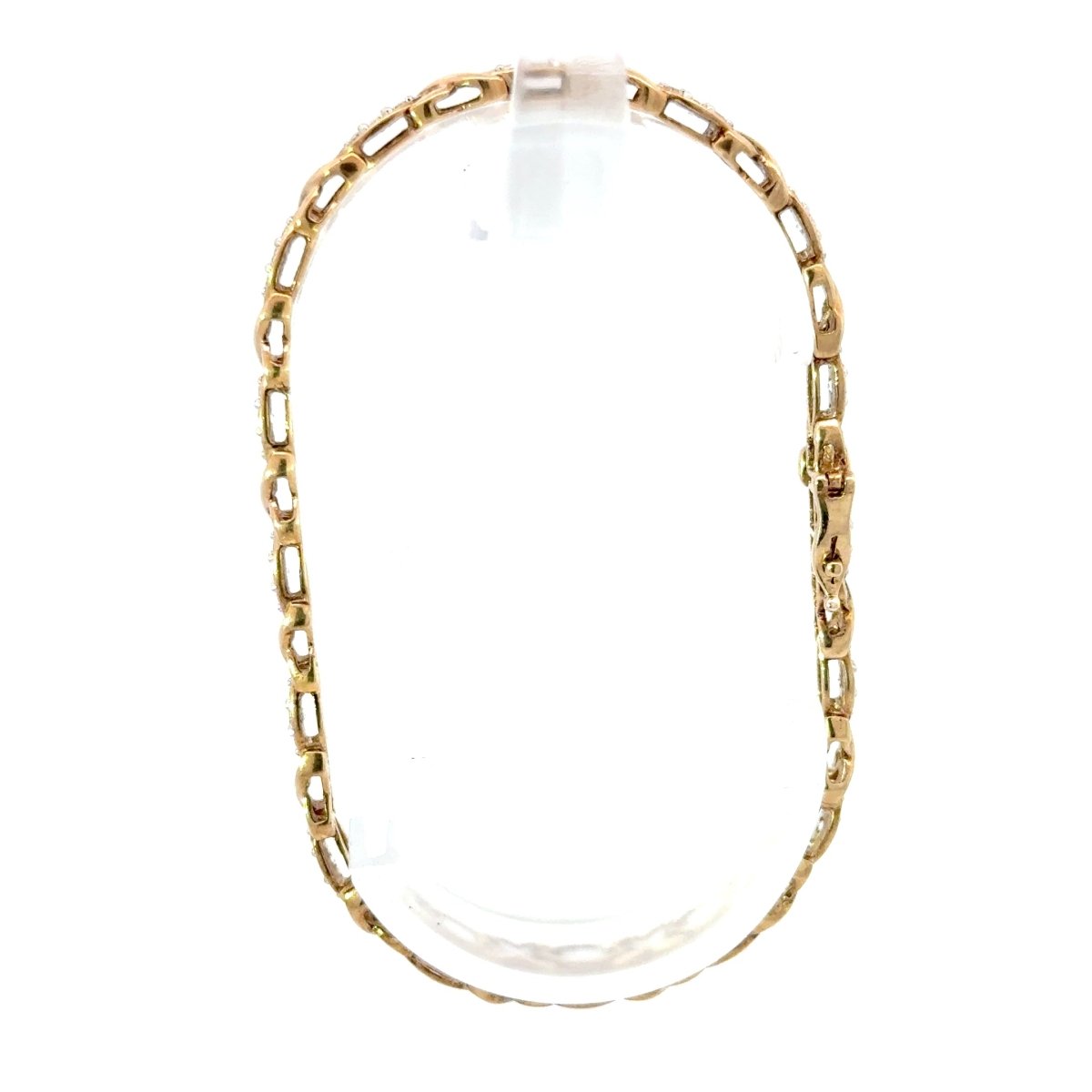 9ct Yellow Gold Diamond Crisscross Link Chain Bracelet - Mega Cash Sydney