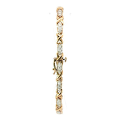 9ct Yellow Gold Diamond Crisscross Link Chain Bracelet - Mega Cash Sydney