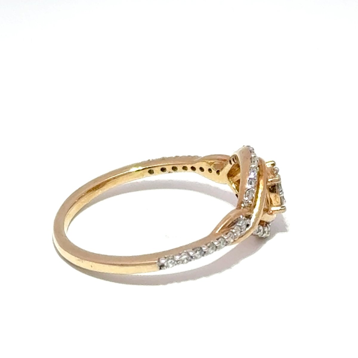 9ct Yellow Gold Diamond Crossover Cluster Ring - Mega Cash Sydney