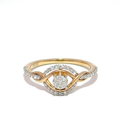 9ct Yellow Gold Diamond Crossover Cluster Ring - Mega Cash Sydney