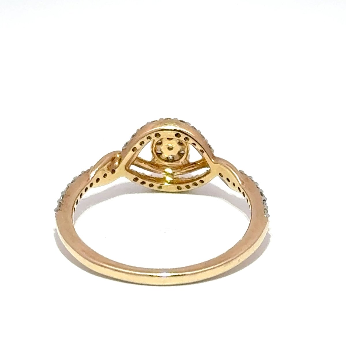 9ct Yellow Gold Diamond Crossover Cluster Ring - Mega Cash Sydney