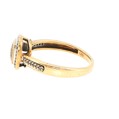 9ct Yellow Gold Diamond Cushion Cluster Cocktail Ring - Mega Cash Sydney