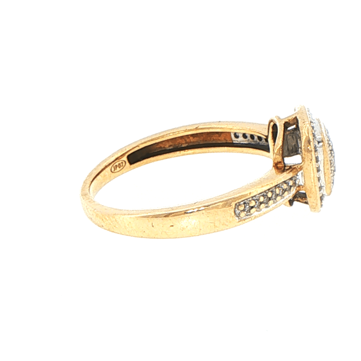 9ct Yellow Gold Diamond Cushion Cluster Cocktail Ring - Mega Cash Sydney
