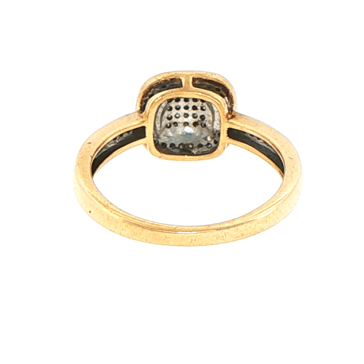9ct Yellow Gold Diamond Cushion Cluster Cocktail Ring - Mega Cash Sydney