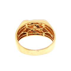 9ct Yellow Gold Diamond Diagonal Signet Ring - Mega Cash Sydney