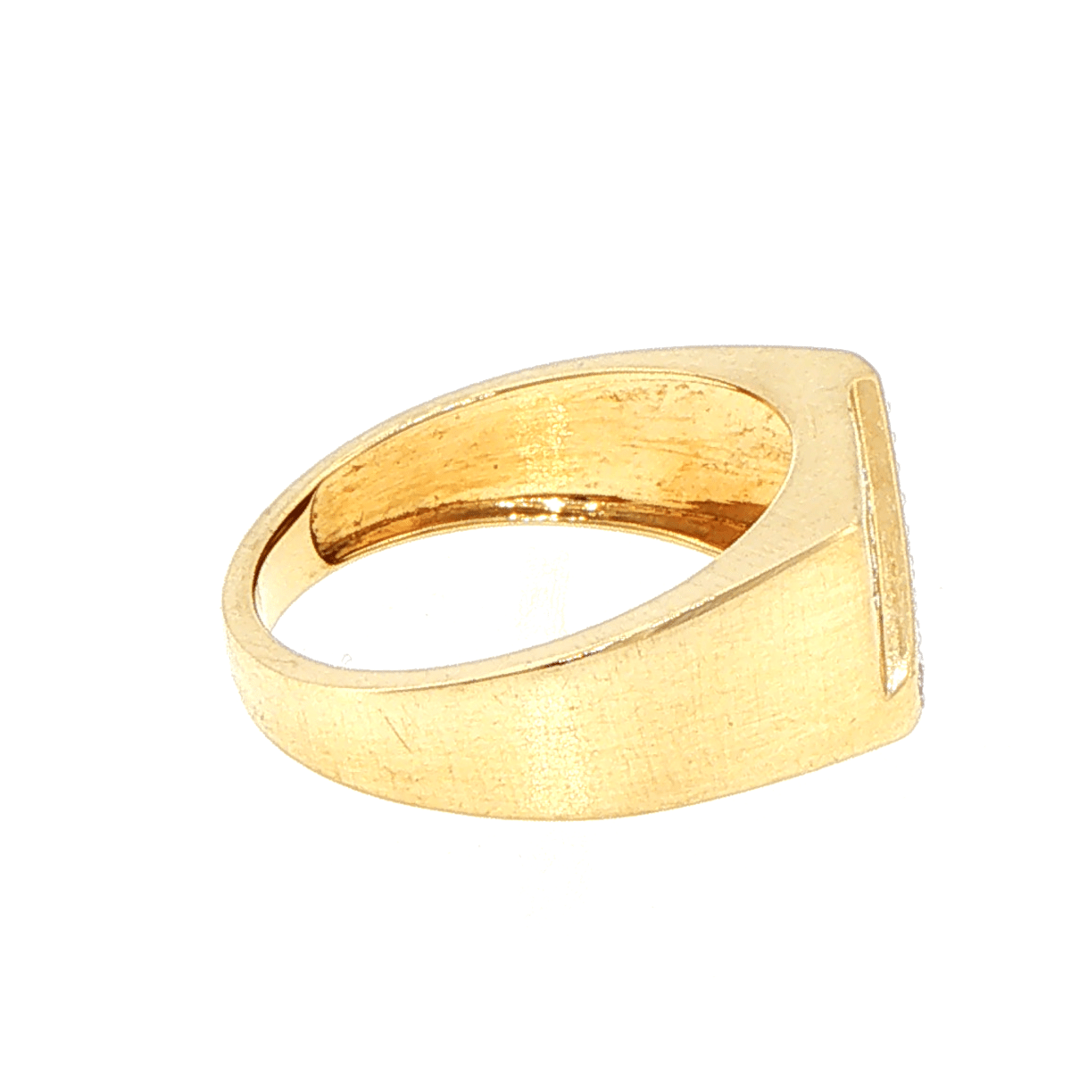 9ct Yellow Gold Diamond Diagonal Stripe Signet Ring - Mega Cash Sydney