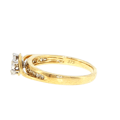9ct Yellow Gold Diamond Engagement Ring with Channel-Set Accents - Mega Cash Sydney