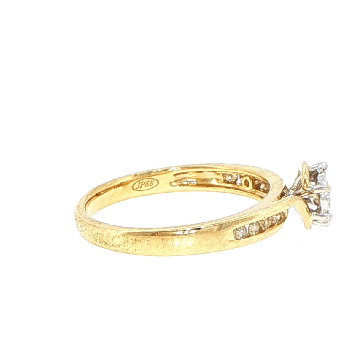 9ct Yellow Gold Diamond Engagement Ring with Channel-Set Accents - Mega Cash Sydney