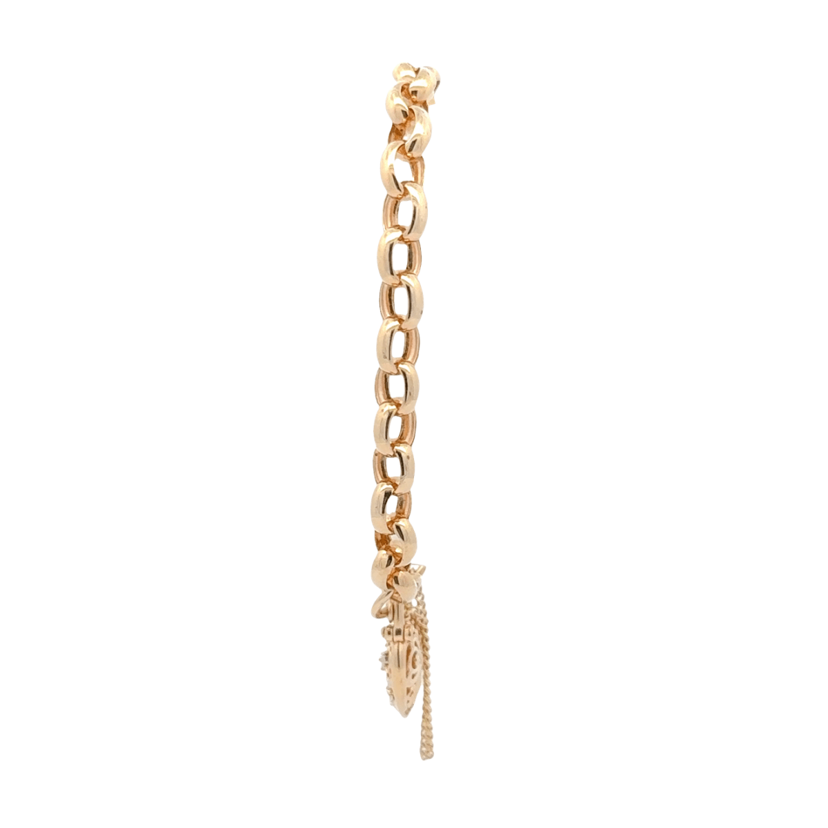 9ct Yellow Gold Diamond Heart Belcher Bracelet - Mega Cash Sydney