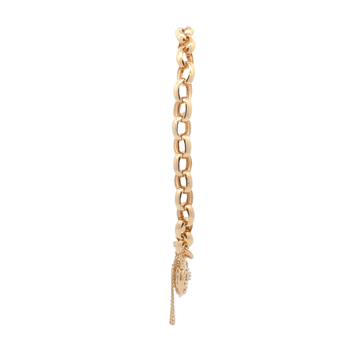 9ct Yellow Gold Diamond Heart Belcher Bracelet - Mega Cash Sydney