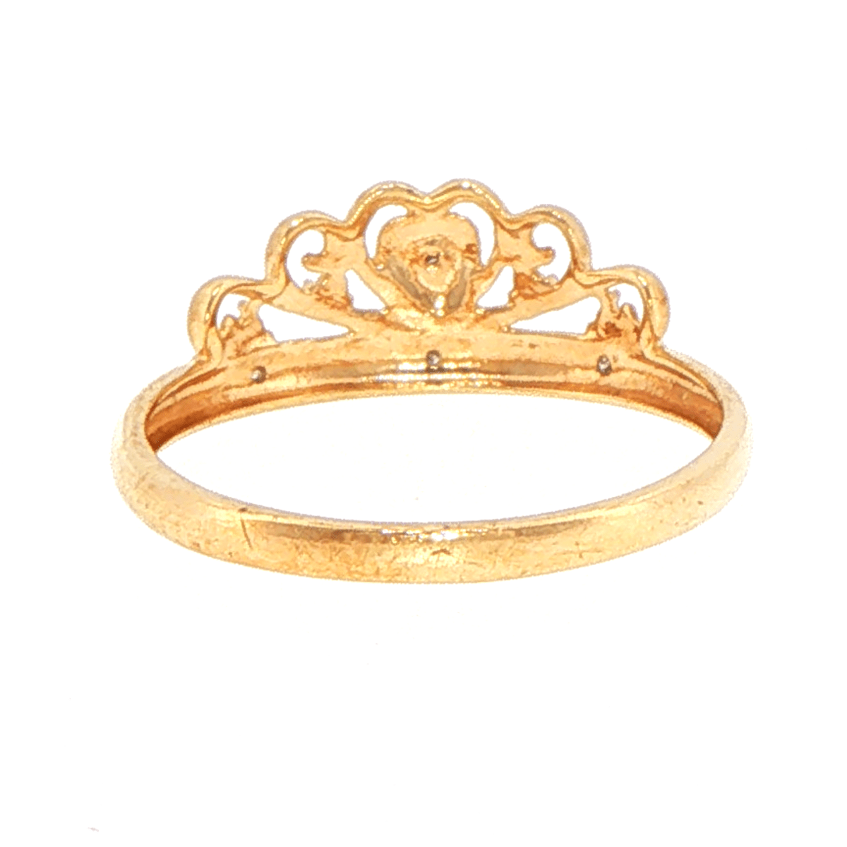 9ct Yellow Gold Diamond Heart Crown Ring - Mega Cash Sydney