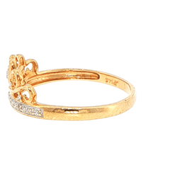 9ct Yellow Gold Diamond Heart Crown Ring - Mega Cash Sydney