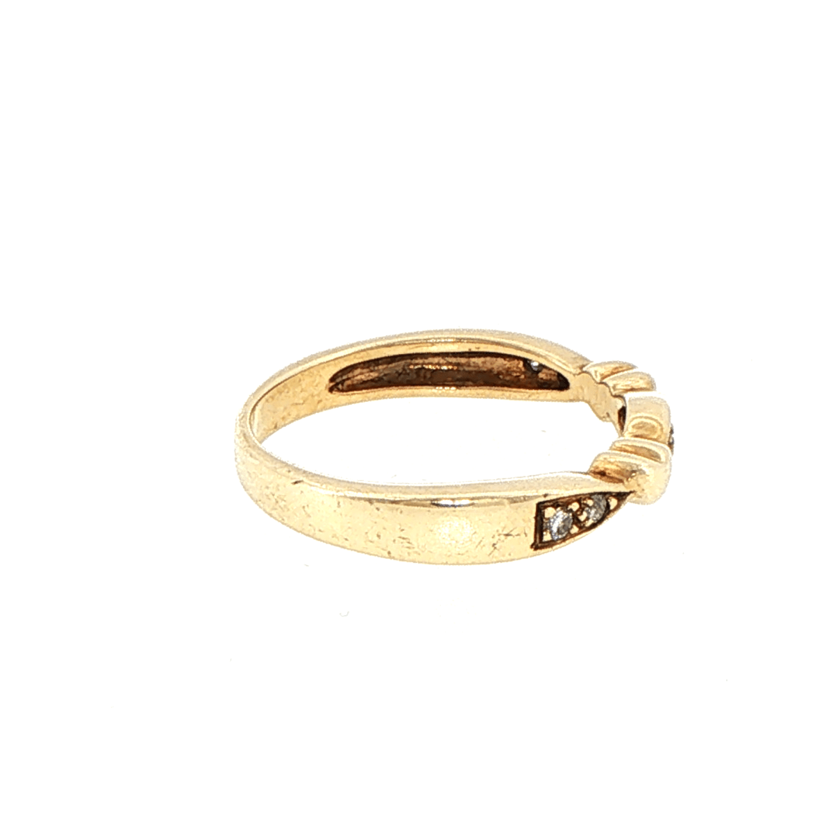 9ct Yellow Gold Diamond Heart Motif Band Ring - Mega Cash Sydney