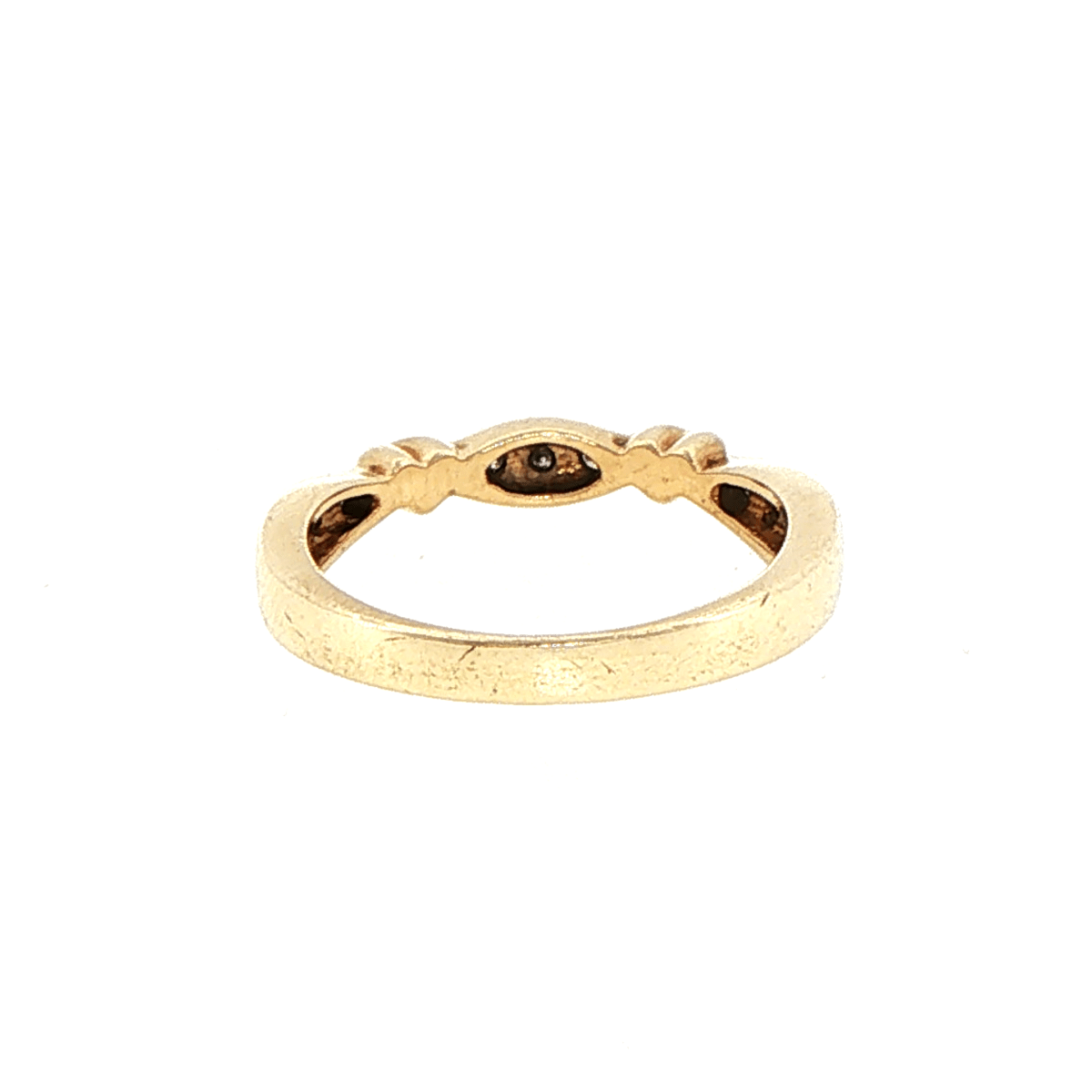 9ct Yellow Gold Diamond Heart Motif Band Ring - Mega Cash Sydney