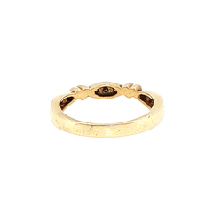 9ct Yellow Gold Diamond Heart Motif Band Ring - Mega Cash Sydney