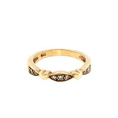 9ct Yellow Gold Diamond Heart Motif Band Ring - Mega Cash Sydney