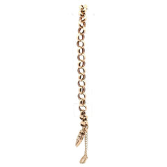 9ct Yellow Gold Diamond Heart Padlock Belcher Bracelet - Mega Cash Sydney