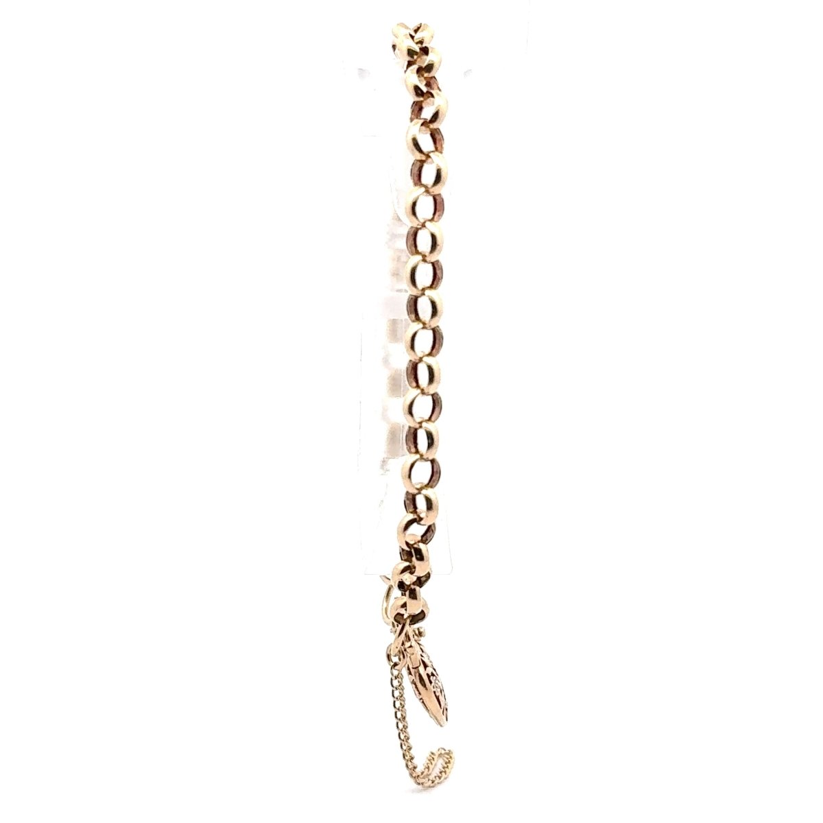 9ct Yellow Gold Diamond Heart Padlock Belcher Bracelet - Mega Cash Sydney