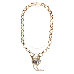 9ct Yellow Gold Diamond Heart Padlock Belcher Bracelet - Mega Cash Sydney
